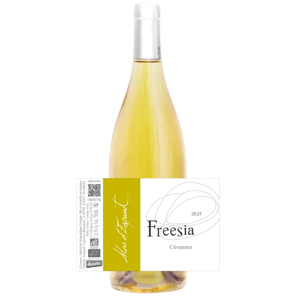Bouteille de Mas d'Espanet Freesia Blanc 2025, IGP Cévennes
